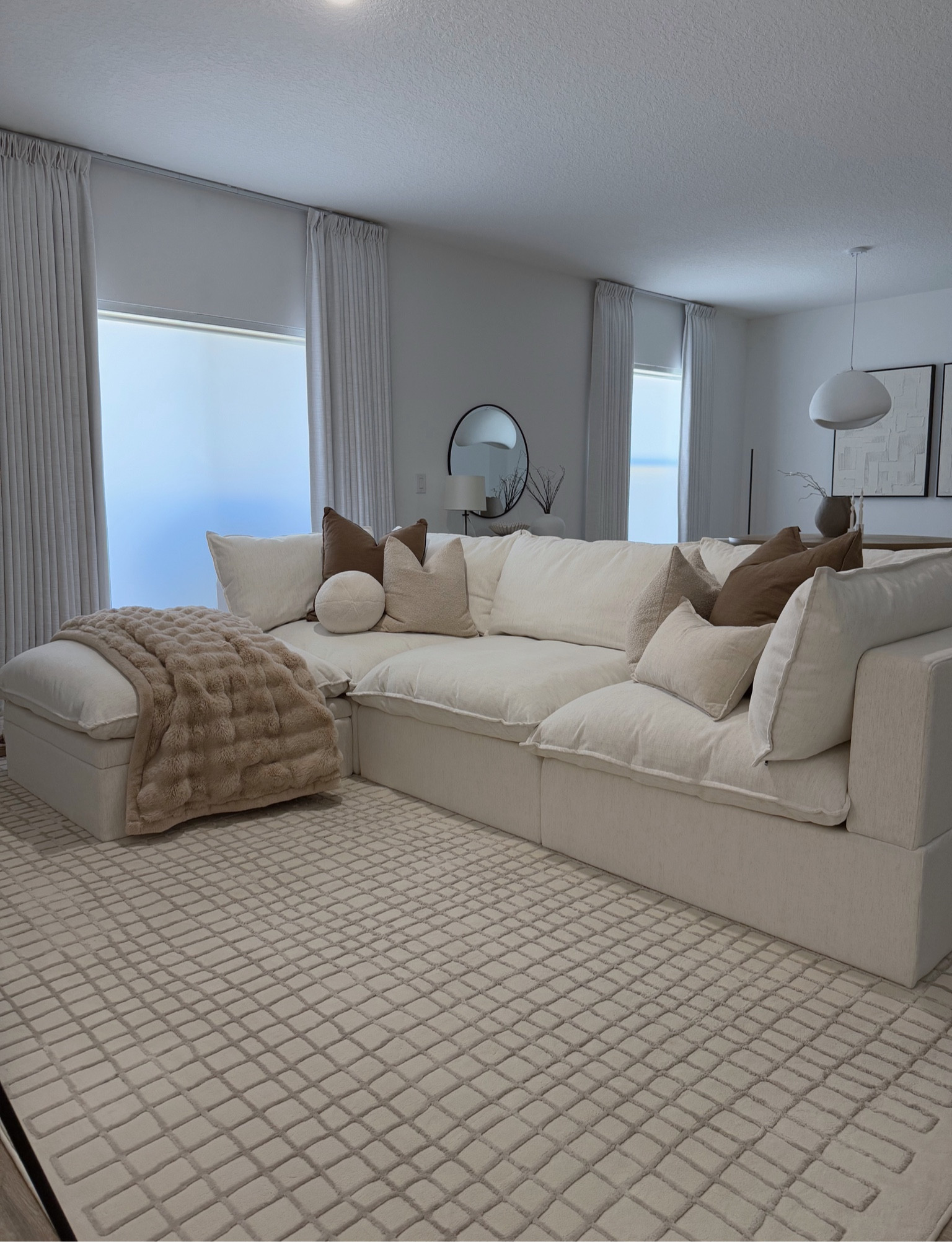 Cozy living room| sofa color: SAND🤍☁️