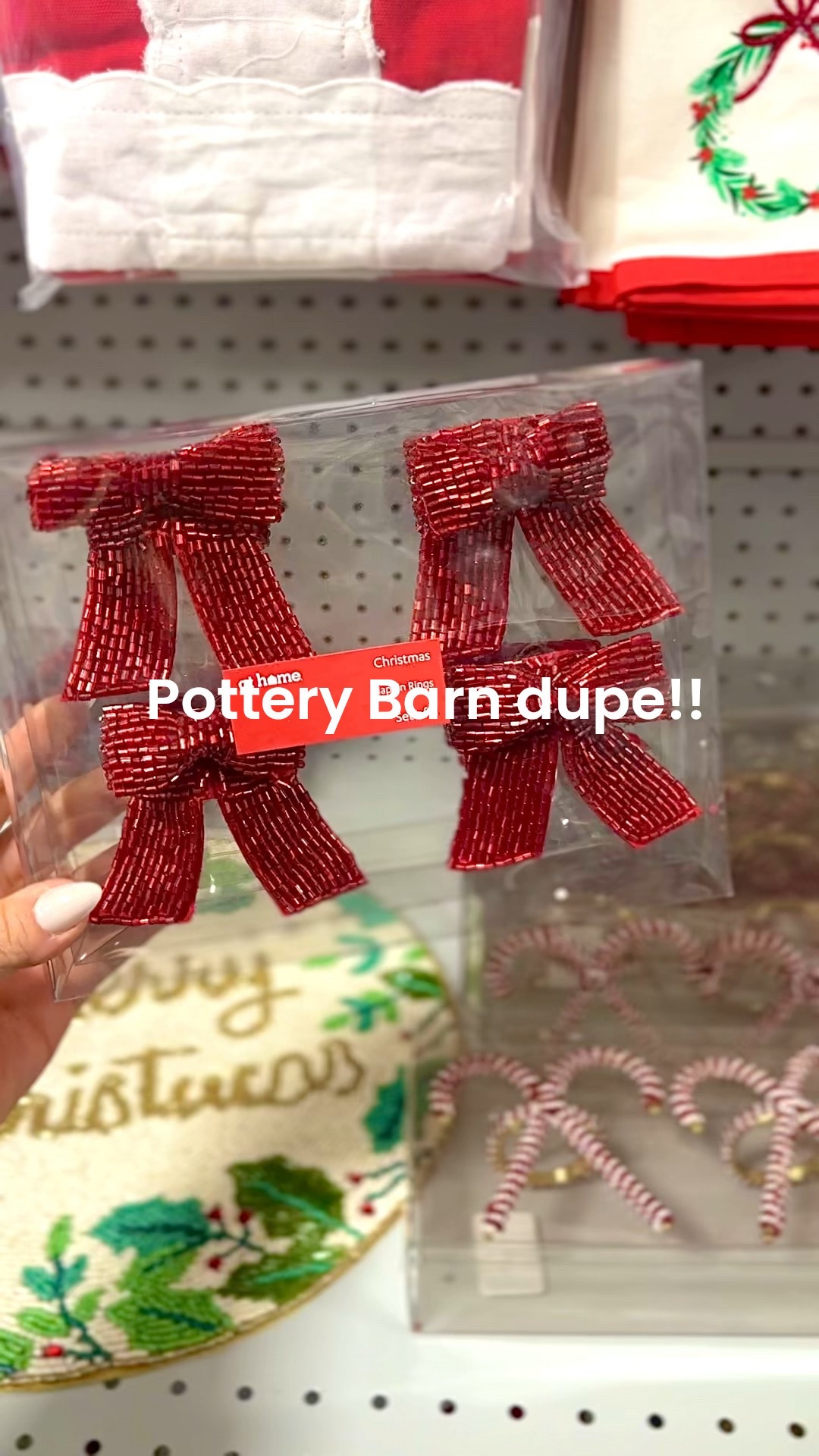 Red beaded bow napkin rings. They’re just wow. Pottery Barn has them but I’ve found them at Kirklands and At Home a lot cheaper. I love a good dupe and a super cute dinner napkin situation. 

#LTKGiftGuide #LTKHoliday #LTKHome