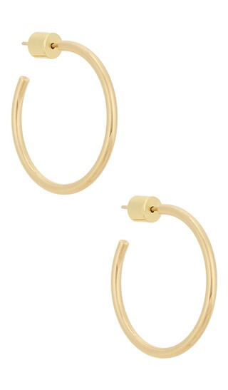 Jennifer Fisher 1 Thread Mini Hoops in Metallic Gold. | Revolve Clothing (Global)