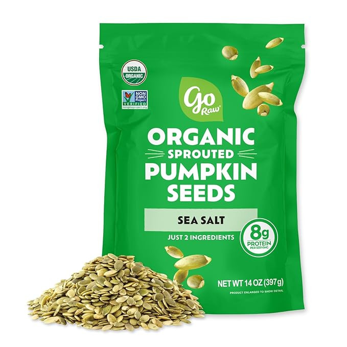 Go Raw Organic Sprouted Pumpkin Seeds, 14 oz, Sea Salted, Keto, Kosher, Superfood | Amazon (US)