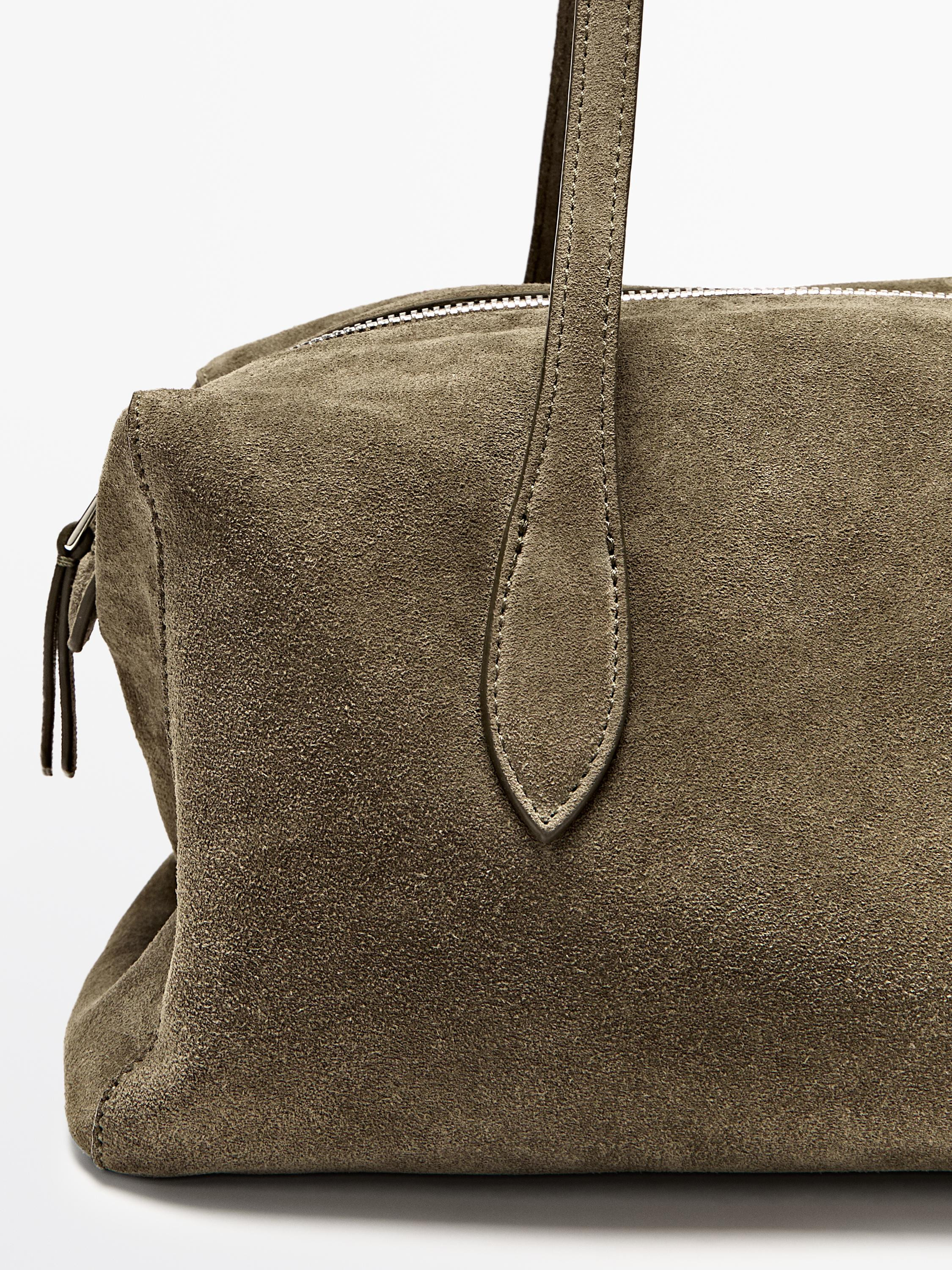Split leather west satchel bag | Massimo Dutti UK