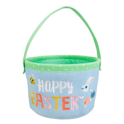 "Happy Easter" Canvas Embroidery Basket Cool - Spritz™ | Target