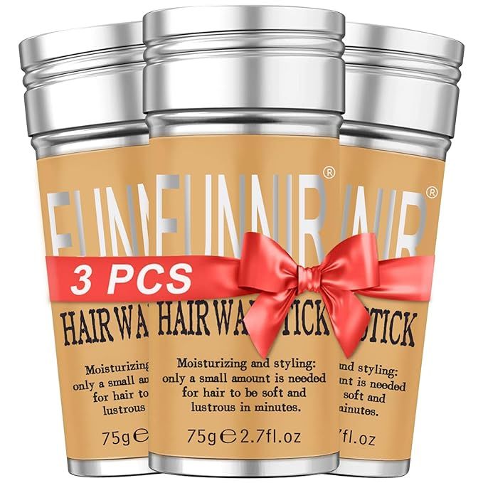 FUNNIR Hair Wax Stick (3 Pack) Wax Stick for Hair Slick Stick, Hair Wax Stick for Frizzy Hair Gel... | Amazon (US)