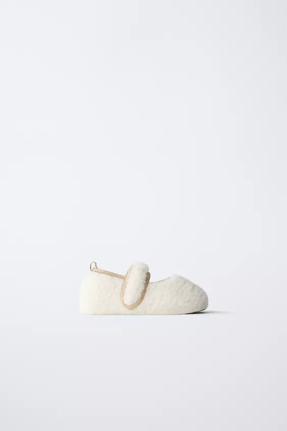 FLEECE BALLET FLATS | Zara US