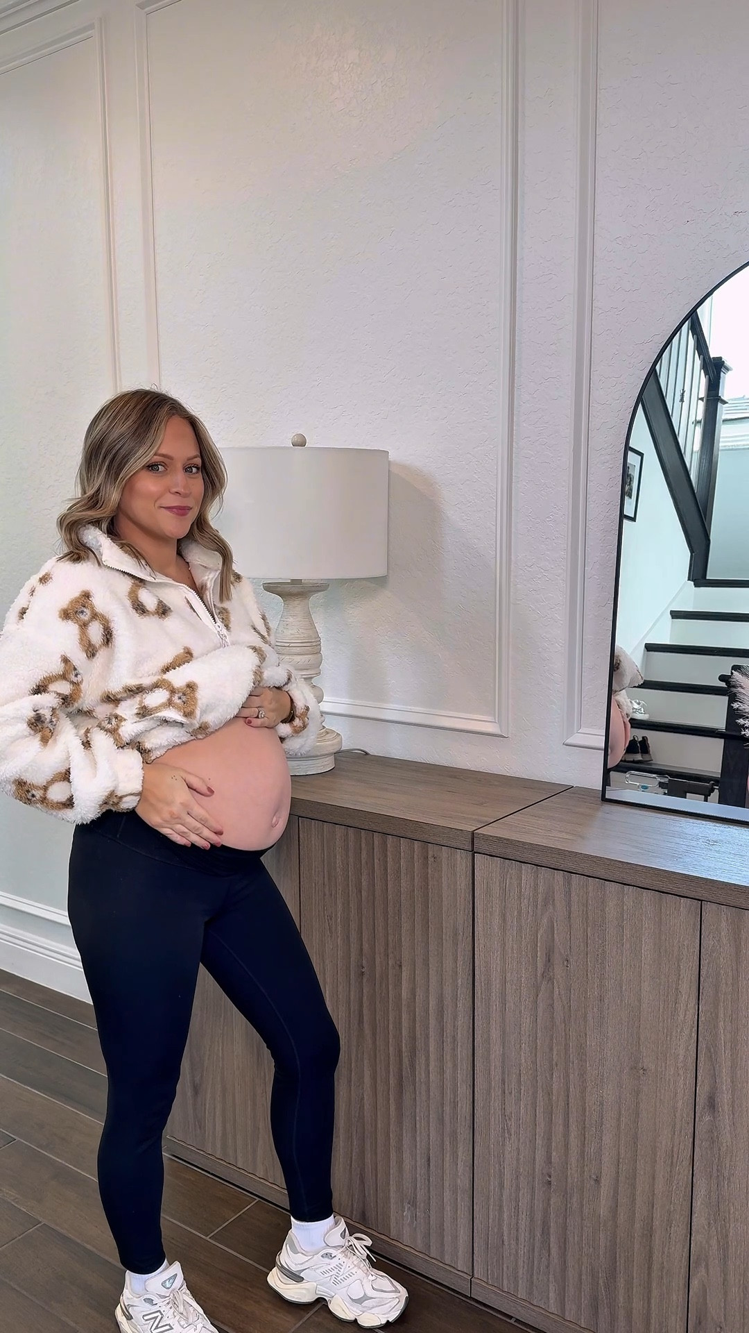 Fuzzy bear pullover! Only $10!!!! 
Wearing size medium 
Size small in maternity leggings 


#LTKmomlife #LTKBaby #LTKBump