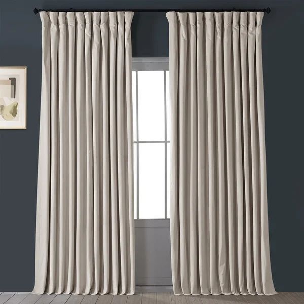Exclusive Fabrics Ivory Velvet Blackout Extra Wide Curtain Panel - 100 x 120 - Ivory | Overstock