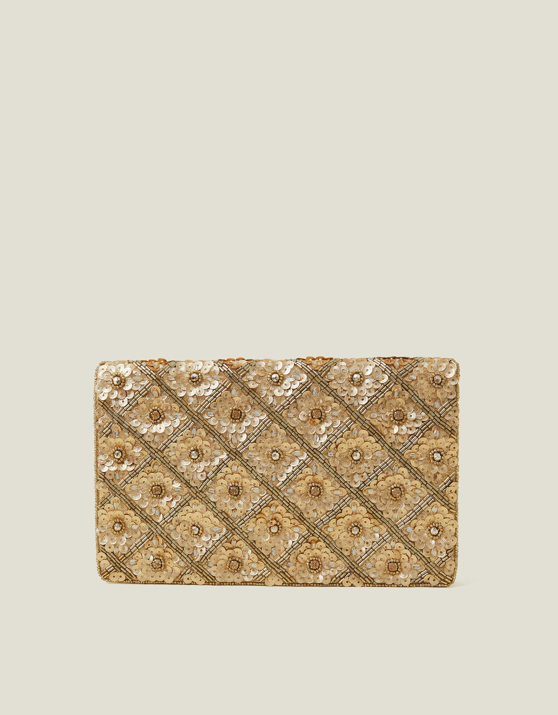 Metallic Embellished Clutch Bag Gold | Accessorize (Global)