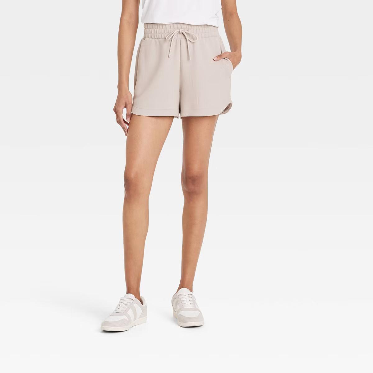 Women's Airy Sleek Ribbed High-Rise Shorts 3.5" - All In Motion™ | Target