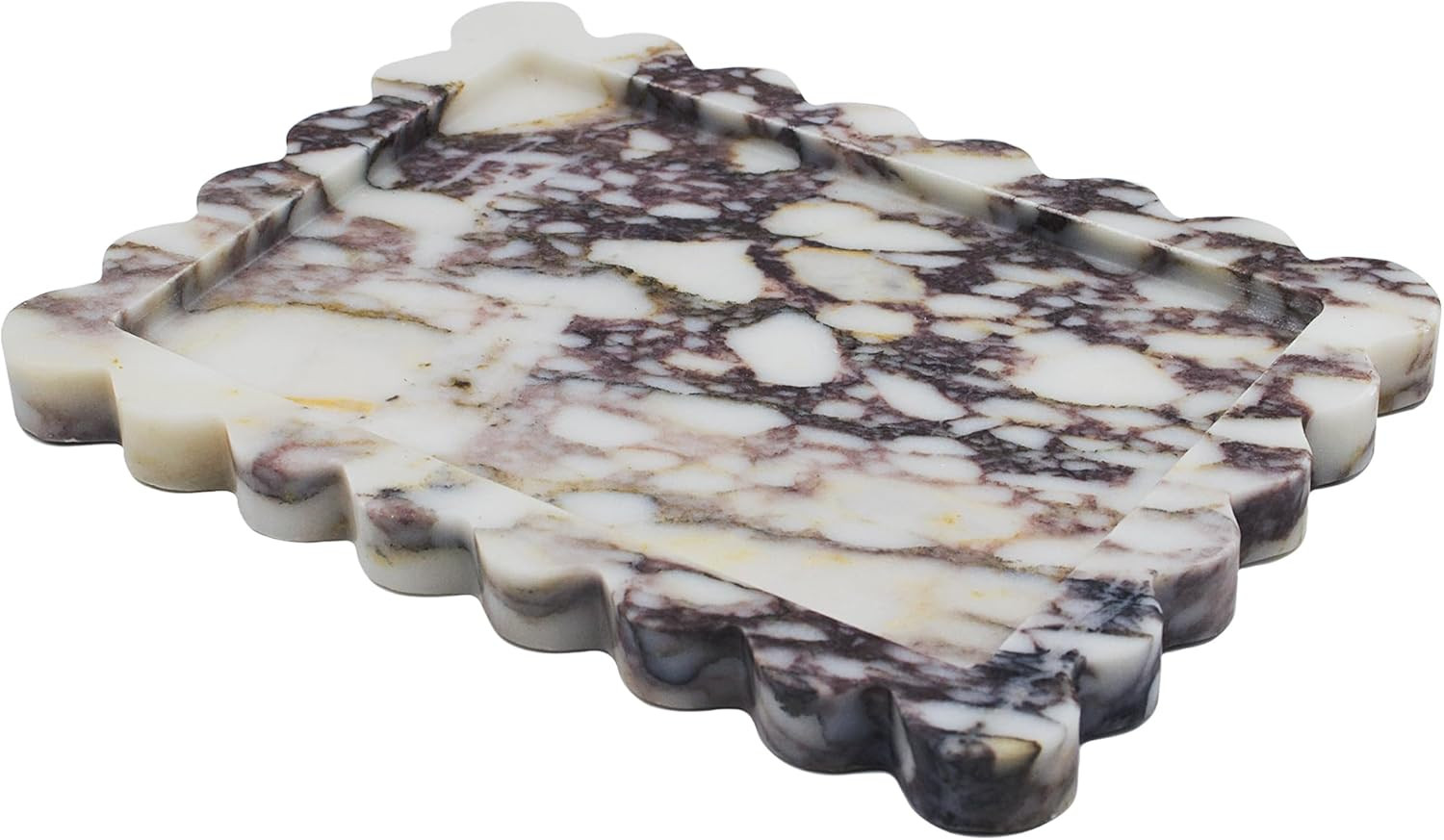 Genuine Calacatta Viola Scalloped Marble Tray, Real Natural Marble Stone Tray, Luxury Decorative ... | Amazon (US)