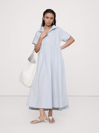 Cruz Poplin Maxi Dress | Banana Republic (US)