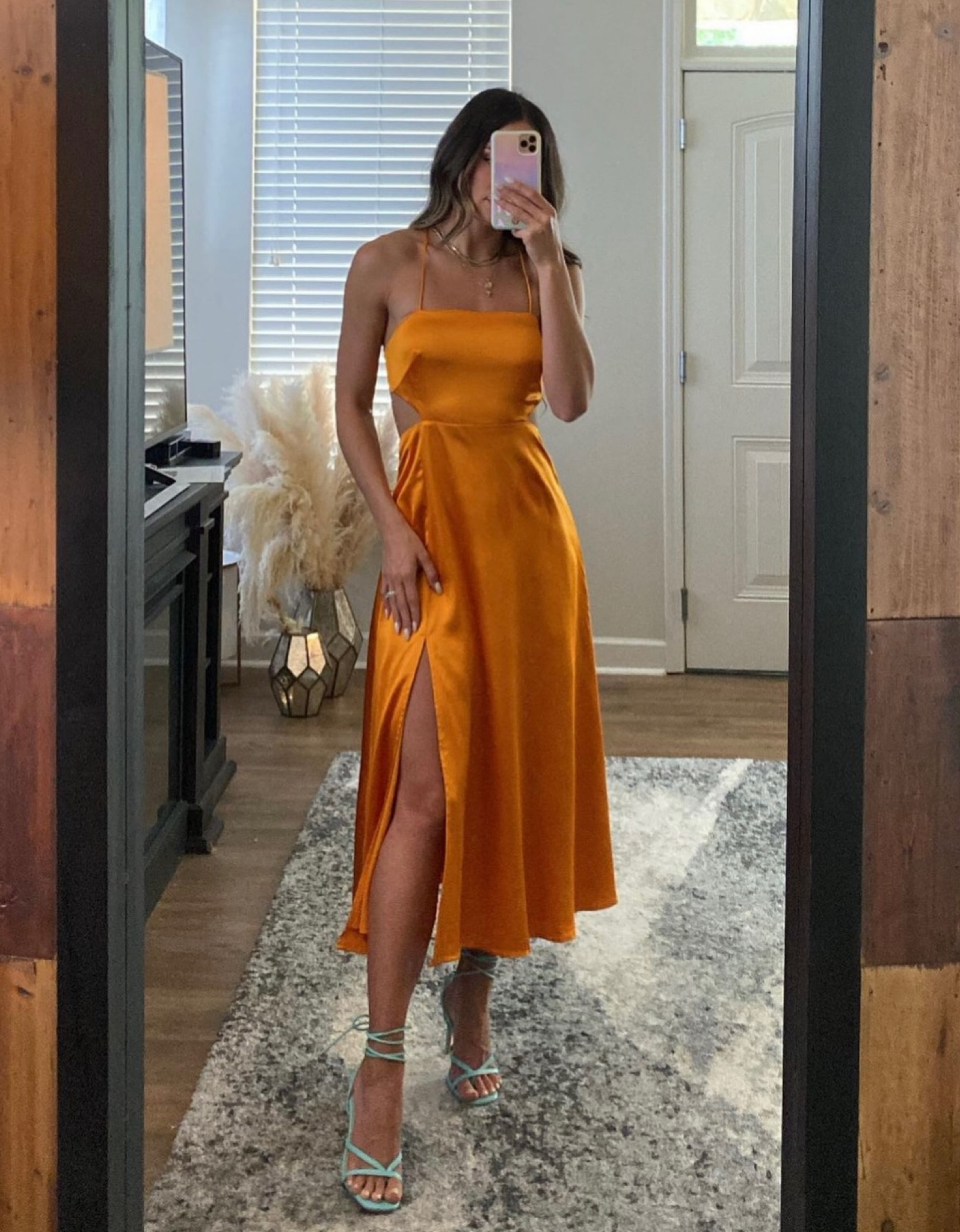 Gorgeous vibrant orange summer satin dress 

Midi dress
Spring dress
Summer dress
Wedding guest dress 

#LTKSeasonal #LTKunder100 #LTKstyletip