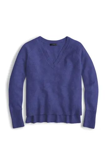 Women's J.crew Supersoft Yarn V-Neck Sweater, Size X-Small - Purple | Nordstrom