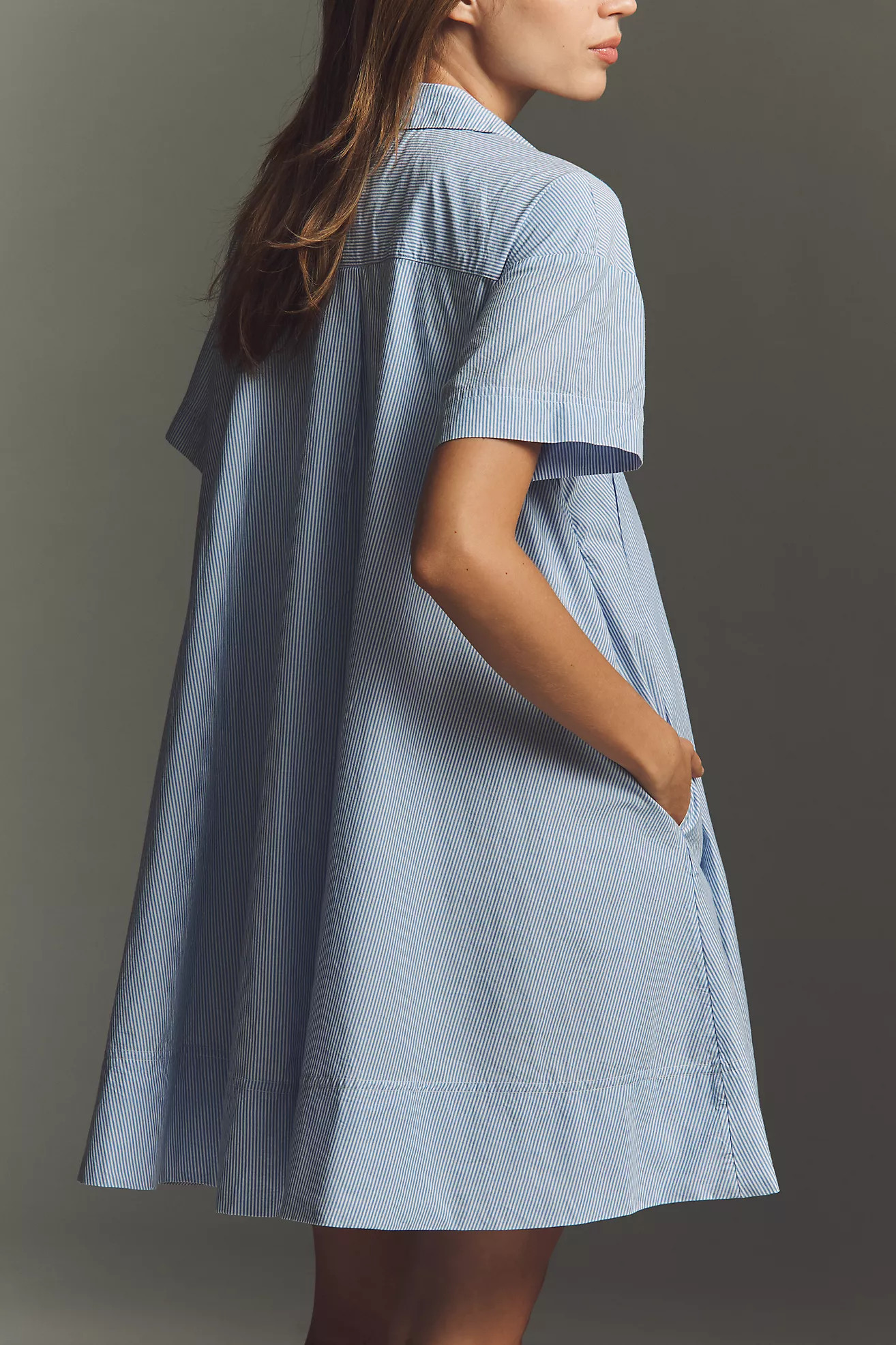 Maeve Cotton Ruffle Mini Swing Dress | Anthropologie (US)