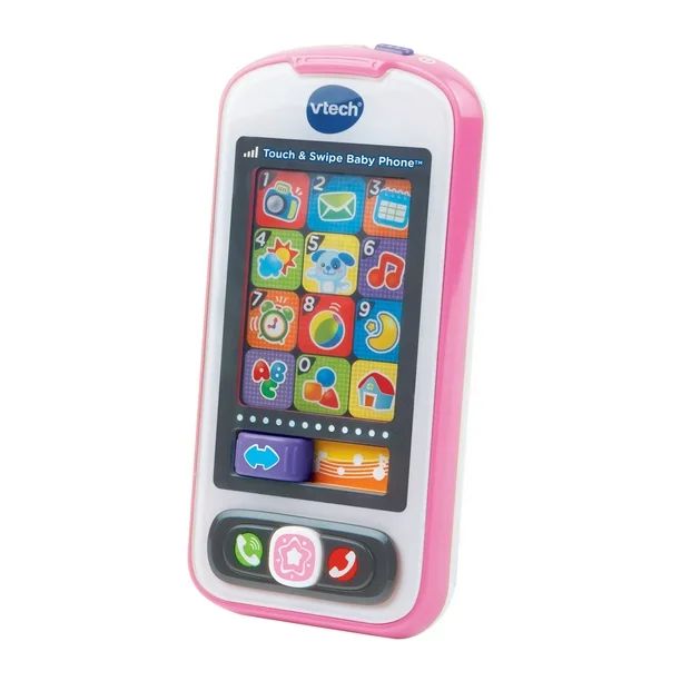 VTech Touch and Swipe Baby Phone With 12 Pretend Apps, Pink - Walmart.com | Walmart (US)