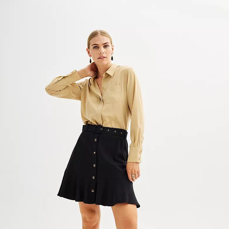 Women's Nine West Drapey Button Down Shirt | Kohl's