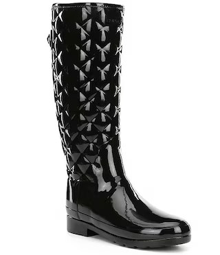 Hunter Tall Refined Quilted Gloss Rain Boots | Dillard's | Dillard's