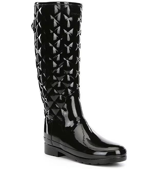 Tall Refined Slim-Fit Quilted Gloss Rain Boots | Dillards
