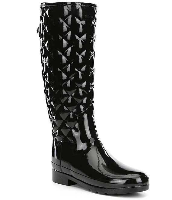 HunterTall Refined Slim-Fit Quilted Gloss Rain Boots | Dillards