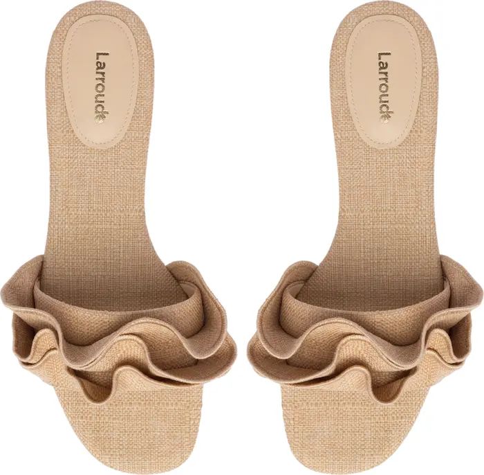 Ivy Ruffle Raffia Slide Sandal (Women) | Nordstrom