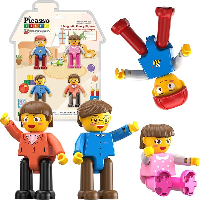 PicassoTiles 4pcs Magnetic Family Action Figures Toddler Magnet Toy Expansion Pack Educational Ad... | Amazon (US)