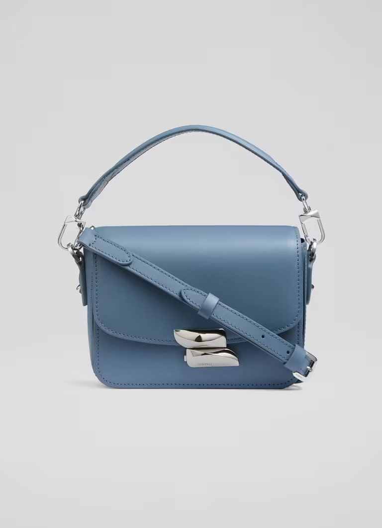 Frankie Blue Smooth Leather Core Crossbody Bag | L.K. Bennett (UK)