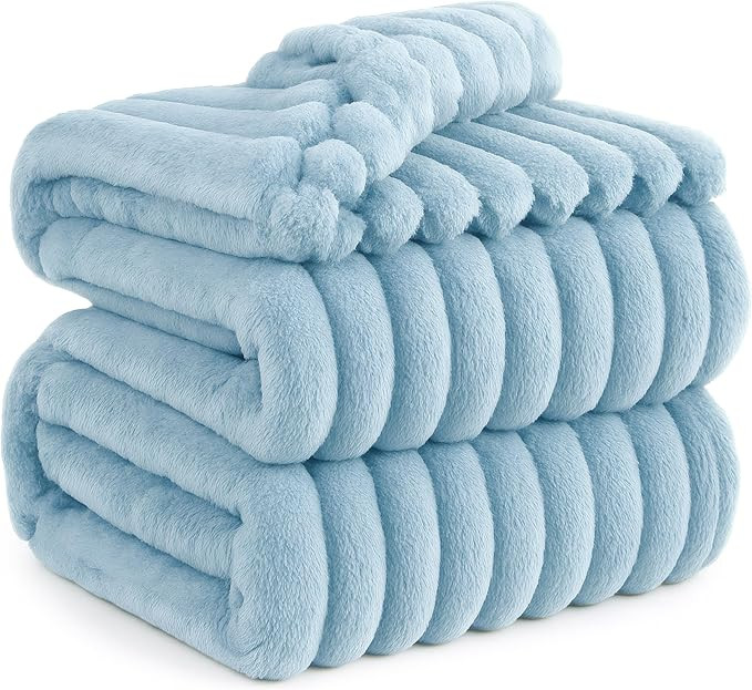 Bedsure GentleSoft Blue Fleece Blanket for Couch - Cozy Soft Blankets for Women, Cute Small Throw... | Amazon (US)