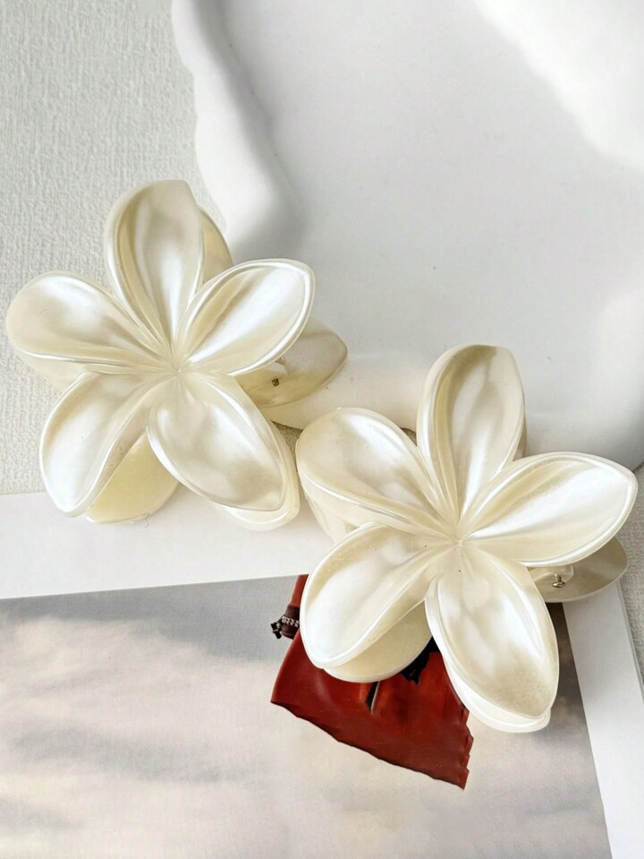 2pcs Women's Large Size Ombre Flower Design Lightweight Plastic Hair Clips, Elegant And Stylish, ... | SHEIN