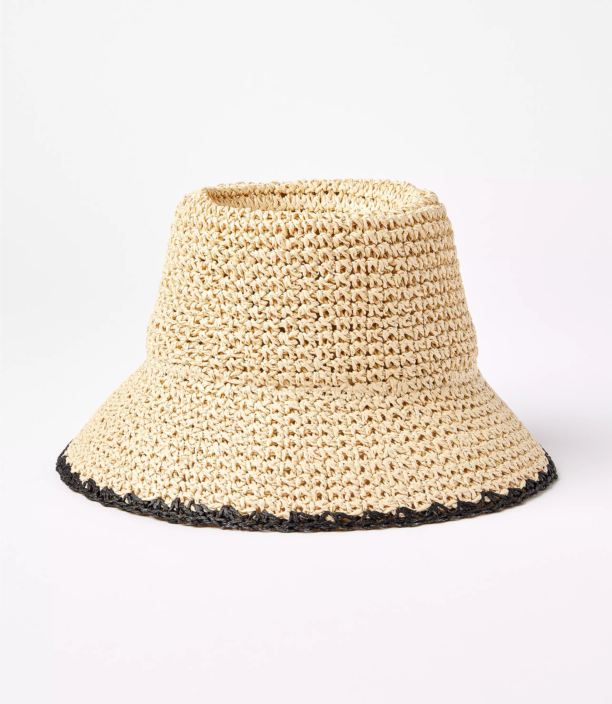 Whipstitch Straw Bucket Hat | LOFT