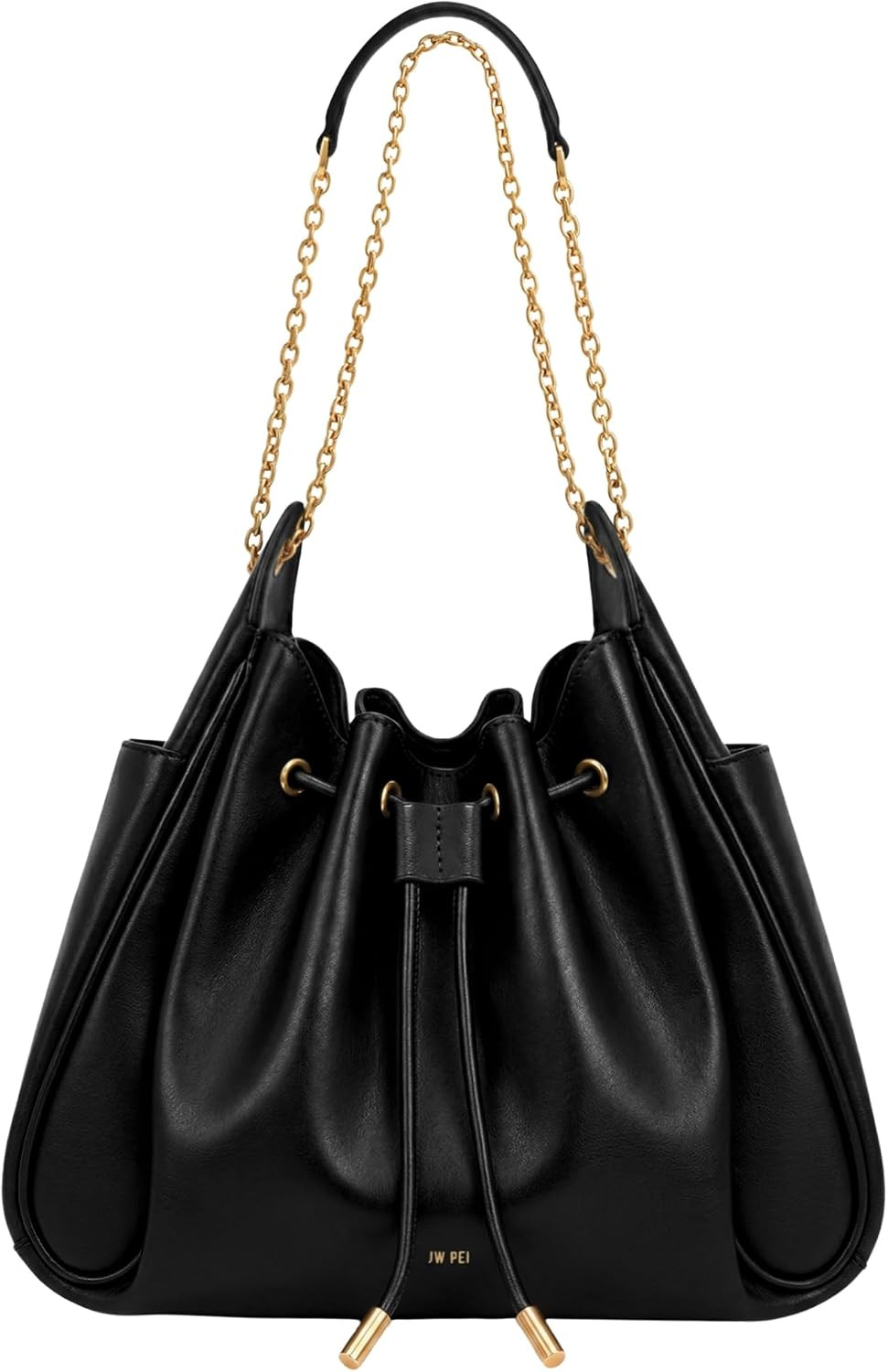 JW PEI Women's Rowan Ruched Drawstring Chain Bucket Bag | Amazon (US)