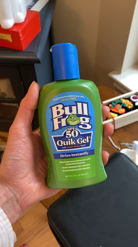Bullfrog Quick Gel sunscreen. 

#LTKVideo #LTKswim #LTKbeauty