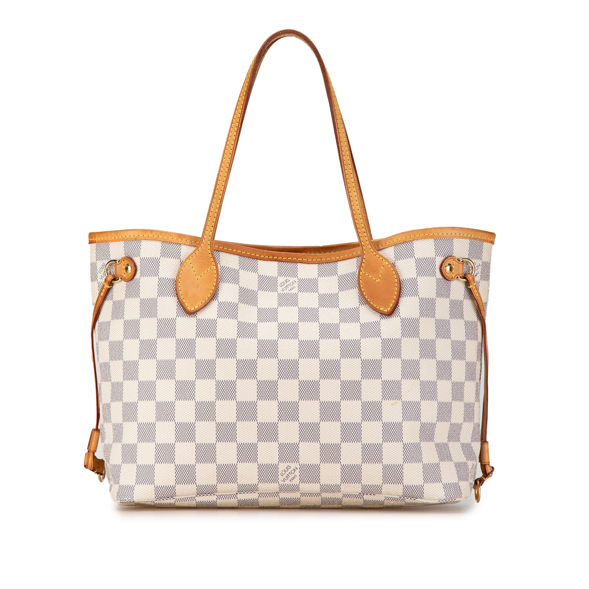Pre-Owned Authenticated Louis Vuitton Damier Azur Neverfull PM Canvas White Tote Bag Unisex (Good... | Walmart (US)