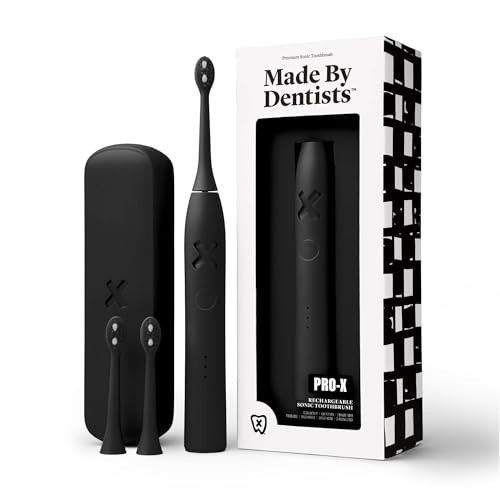 Made by Dentists PRO‑X Sonic Electric Toothbrush for Adults– Dentist‑Designed Rechargeable Toothbrush,9× More Plaque Removal, 70 Day Battery Life, USB‑C Fast Charge, 3 Modes, Travel Case & Extra Heads | Amazon (US)