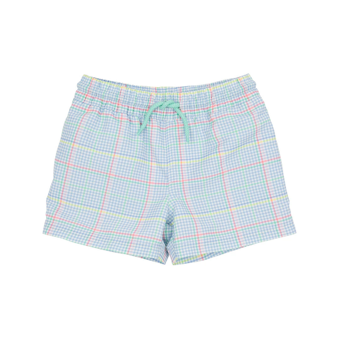 Tortola Trunks - Piccadilly Plaid with Grace Bay Green | The Beaufort Bonnet Company