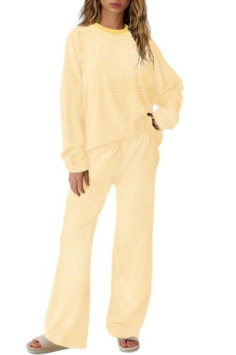 SENSERISE Womens Striped Lounge Set 2 Piece Outfits | Amazon (US)