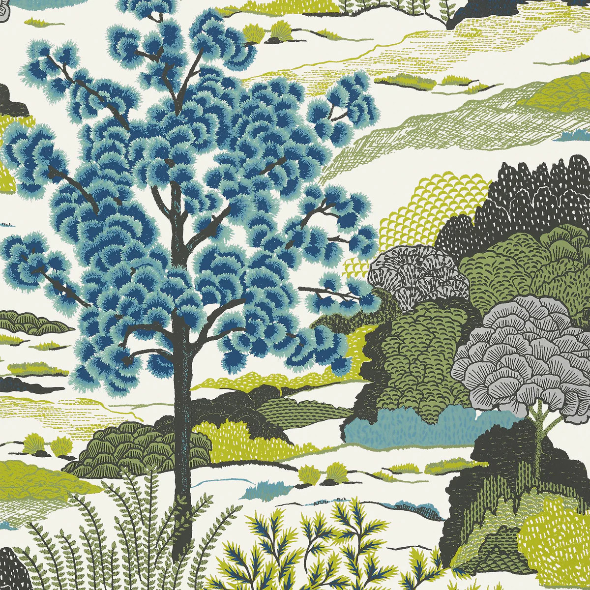 Thibaut Daintree Bluemoon Wallpaper | DecoratorsBest