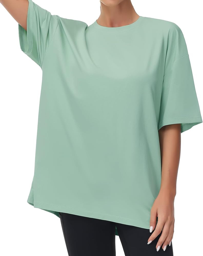 THE GYM PEOPLE Women's Casual Oversized T-Shirts Summer Crewneck Short Sleeve Workout Basic Tee T... | Amazon (US)