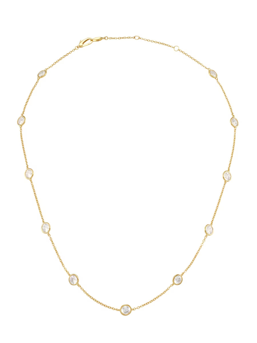 Elevate 18K-Gold-Plated Cubic Zirconia Classic Chain Necklace | Saks Fifth Avenue