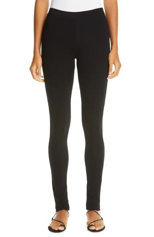 Totême Cork Zip Cuff Leggings in Black at Nordstrom, Size Small | Nordstrom