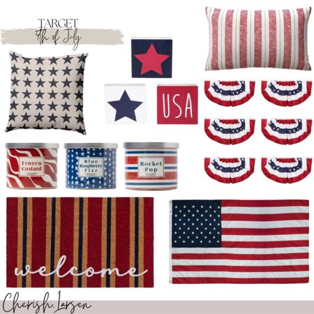 Target 4th of July/Americana home decor - outdoor and indoor! Everything under $50, linked some throw pillows, USA flags, doormat, and candles!

#LTKhome #LTKunder50 #LTKSeasonal