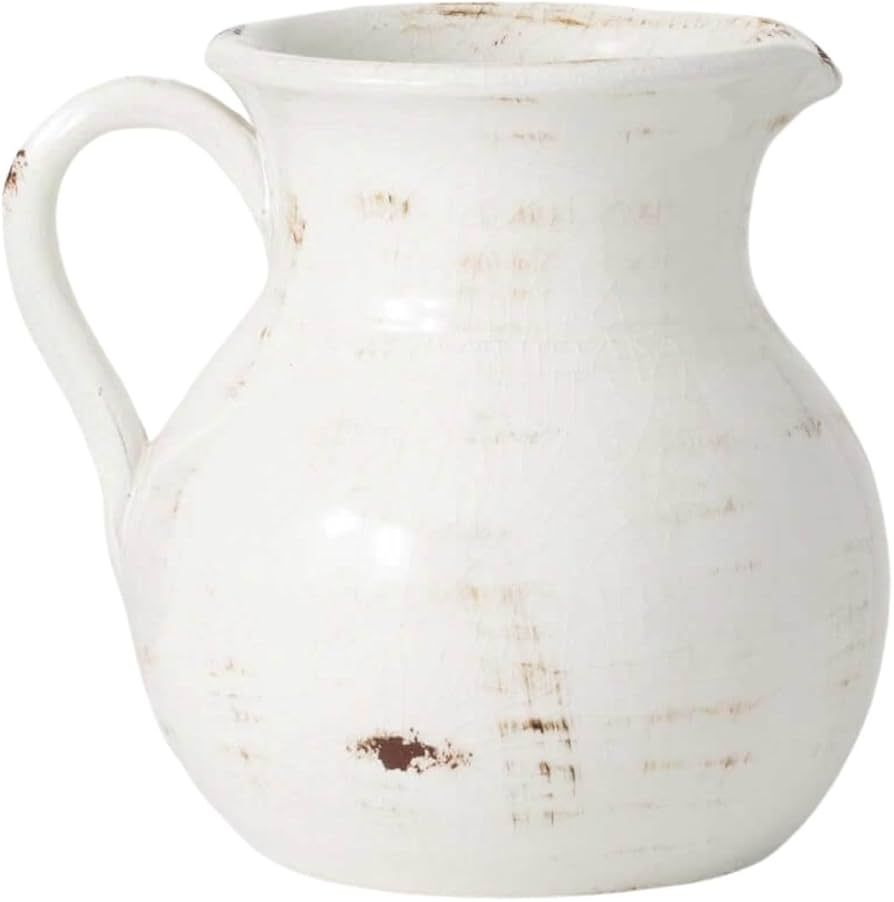 Sullivans Modern Farmhouse Decorative Ceramic Pitcher, 9 x 7 x 8 inches, Distressed Farmhouse Dé... | Amazon (US)