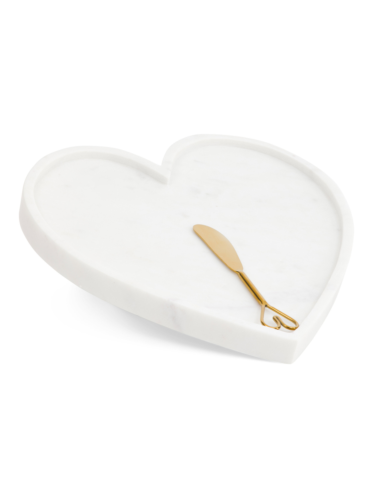 12x12 Heart Marble Serving Board With Knife | TJ Maxx