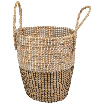 Northlight Natural Woven Seagrass Wicker Storage Basket with Handles - 14.5" | Target