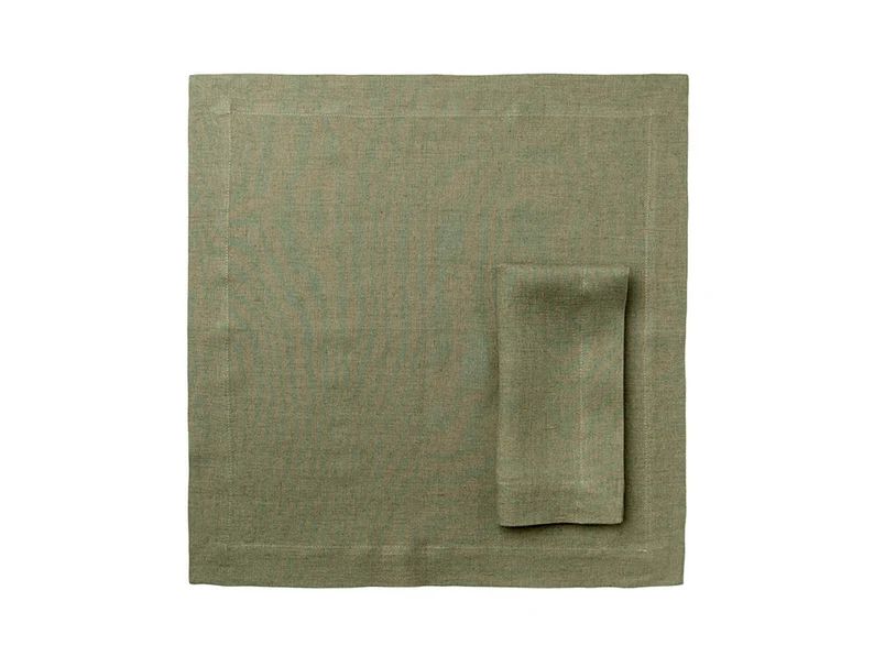 Moss green linen napkins Or linen placemats, Set of six soft linen placemat set or cloth napkin s... | Etsy (US)