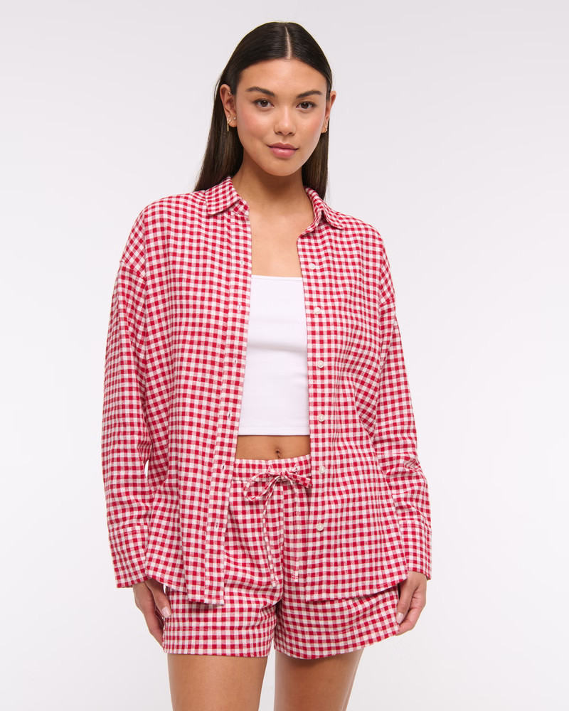 Oversized Linen-Blend Shirt | Abercrombie & Fitch (US)