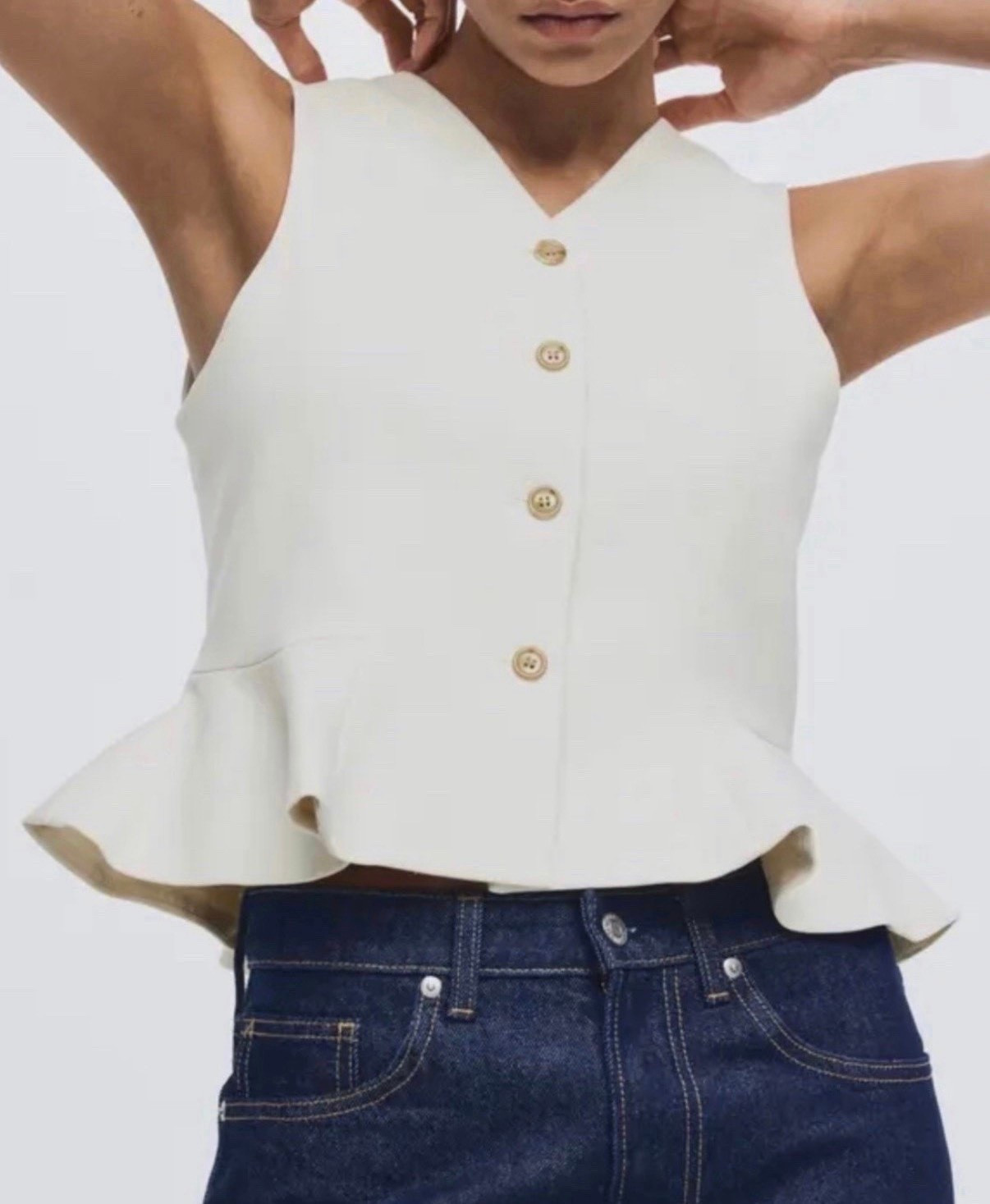 White top
Peplum top
Jeans

#LTKSeasonal #LTKootd #LTKgrwm