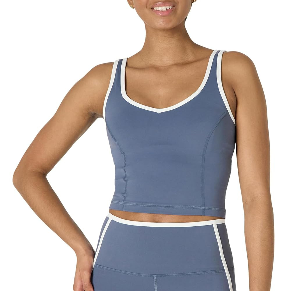 Amazon Essentials Women's Active FormFlex Buttery Soft Light Support Crop Tank with Bra and Contr... | Amazon (US)