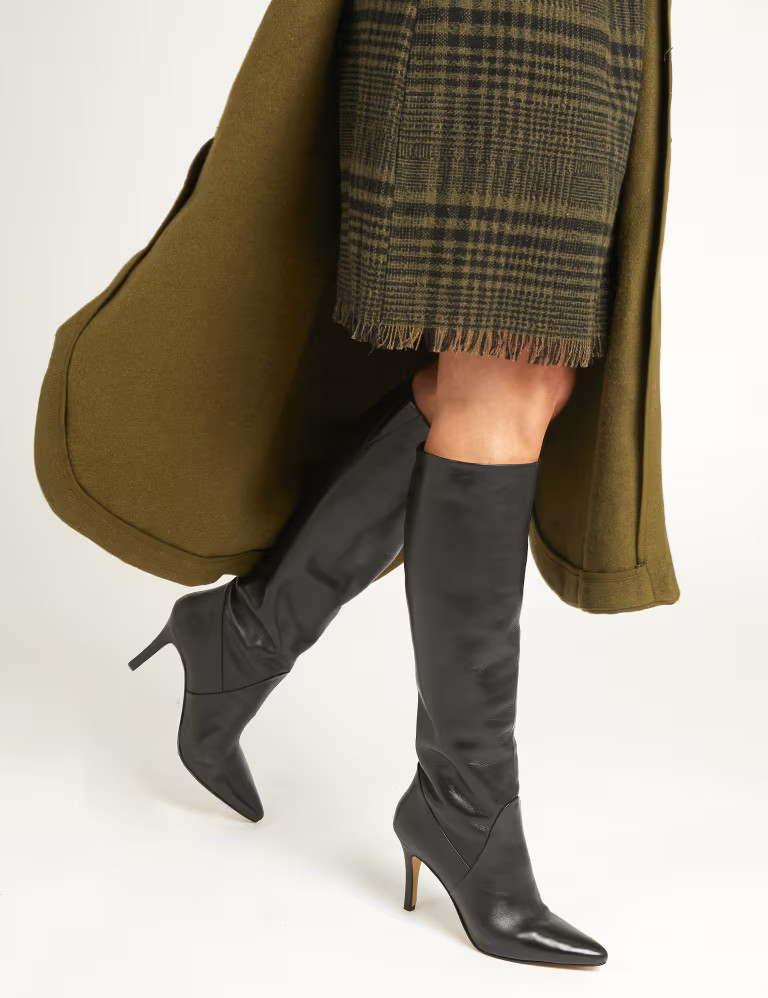 Leather Stiletto Heel Knee High Boots | Marks & Spencer (UK)