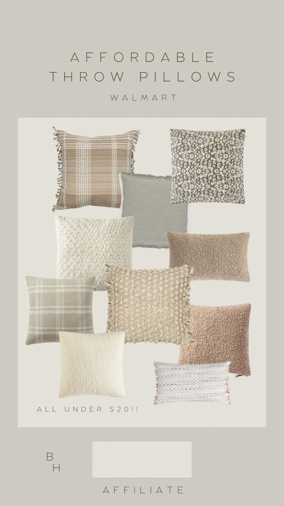 Textured neutral throw pillows from Walmart all under $20!! I have a few of these in my home & love them!!!


#LTKHome