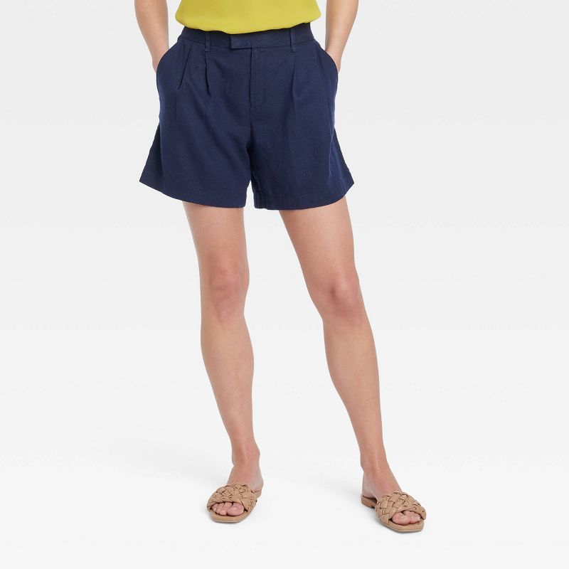 Women's High-Rise Tailored Linen Shorts - A New Day™ | Target