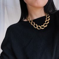 Vintage Chunky Gold Chain Necklace Statement Retro Round Links Link Costume Jewelry | Etsy (US)